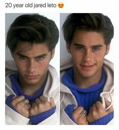 two pictures of the same man with rings on his fingers and wearing a hoodie