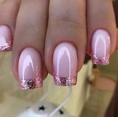 Pink Sparkle French Tip Nails, Pink Sparkly Nails, Valentine Nail Art, February Nails, Colorful Nails, Glitter Gel Nails, Her Nails, Pretty Nail Art Designs, Logo Wallpaper