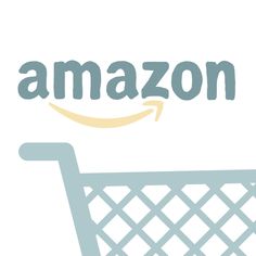 an amazon shopping cart with the amazon logo above it