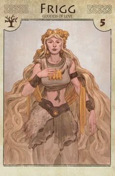 a tarot card with a woman dressed in armor and holding her hands out to the side