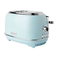 a white toaster sitting on top of a counter