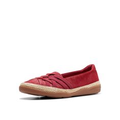 PRICES MAY VARY. Our crafted casual slip-on shoe, Elaina Petal combines a preppy look with tons of feel-good comfort Casual Slip On Shoes, Preppy Look, Clarks Women's, Red Suede, Luxury Store, Pharmacy Gifts, Flat Shoes Women, Slip On Shoes, Shoes Flats