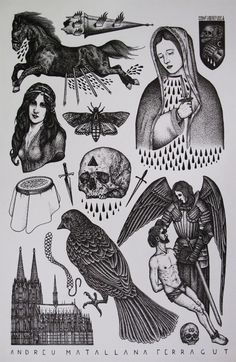 an image of various tattoos on paper