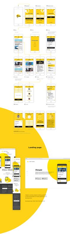 an image of a yellow and white website design