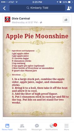 an apple pie recipe is shown in this image