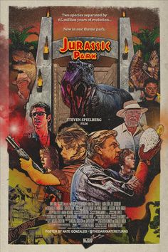 a movie poster for the film jurastic park