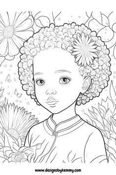 Coloring Page For Adults | Black Girl Magic Coloring Pages Inspirational, Color Drawing Art, Adult Coloring Book Pages