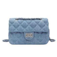 Vintage denim handbag in sky blue or classic blue

 Do you also love denim bags ? That's perfect, this little vintage handbag is just ultra trendy. Its square patterns and its small strap give it a chic and truly unique look . Its small size makes it an easy fashion accessory to carry around wherever you go.

 ✂ HANDBAG DETAILS



 Luxury finishes

 Shoulder strap with chain

 Buttoned flap

 Material: Polyester, Premium Denim




 ✂ DIMENSIONS 










 Height 




 Width 









 Dimensions 

 15 cm 




 23 cm Female Luxury, Denim Crossbody, Denim Handbags, Denim Purse, Small Shoulder Bags, Denim Quilt, Denim Shoulder Bags, Handbags Women, Denim Bag