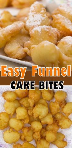 easy funnel cake bites recipe for kids and adults to make at home or in the kitchen