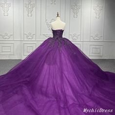 Purple Ball Gown Quince Dresses Tulle Sweetheart Sequin Wedding Dresse – MyChicDress Sequin Wedding Dresses, Vintage Inspired Prom Dress, Purple Wedding Gown, Purple Quinceanera, Purple Ball Gown, Champagne Quinceanera Dresses, Wedding Dresses For Women, White Quinceanera Dresses, Purple Quinceanera Dresses