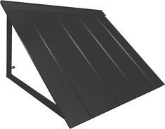 a black awning on a white background with clippings to the side and bottom