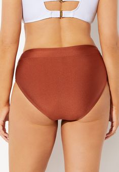 <div>Add a little shimmer to your look with our metallic bikini bottom. This one is high waisted to smooth your tummy and gives you a high-cut leggy look. Pair</div> Swimsuits For All, High Cut, Tankini Top, Tankini, Vintage Outfits, High Waisted, Beauty, Clothes