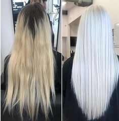 White Hair Dark Roots, Hair Dark Roots, Silver White Hair, Perfect Blonde Hair, Bright Blonde Hair, White Hair Color, White Blonde Hair