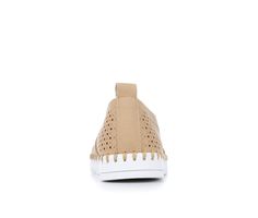 Breathable perforated synthetic upper, Easy slip-on entry with elastic panels, Closed round toe, Approx. 1 1/4 inch lift height, Cushioned unlined insole, Flexible rubber midsole with stitching details and durable outsole, Patrizia® branding details | Women's Patrizia Surfie Slip-On Shoes in Tan Size 6 Womens Boat Shoes, Shoe Carnival, Boat Shoes, On Shoes, Slip On Shoes, Slip On, Women Shoes, 10 Things