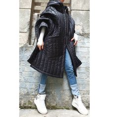 Casual woman black coat🤩 Extravagant designs and high quality fabrics. The item from the pictures is size S  For more information feel free to ask questions. Material &Care  Silicone wool Hand wash at low temperatures Do not machine dry Do not iron Do not dry clean  Sizing  We make sizes from xs to 5xl as well as customized measures.So don't hesitate to contact us and make one for you. 🛫🎁Shipping🎁 🛬 STANDARD SHIPPING   Europe : 6-8 business days USA&Canada : 8-10 business days Everywhere el Oversized Black Gothic Outerwear, Gothic Black Outerwear With Pockets, Black Gothic Outerwear With Pockets, Gothic Cape Outerwear For Winter, Gothic Winter Cape Outerwear, Black Gothic Cape Outerwear, Gothic Winter Outerwear With Pockets, Oversized Gothic Outerwear For Fall, Avant-garde Black Hooded Outerwear