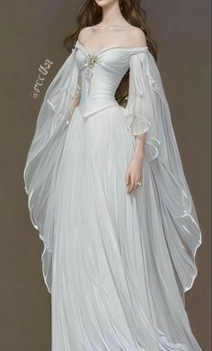 White Quince, Gaun Abad Pertengahan, Dresses Quince, Blue Quince, Old Fashion Dresses, Fantasy Dresses, 16 Dresses, Dream Wedding Ideas Dresses