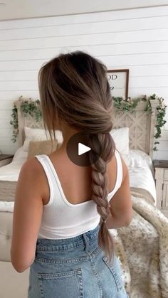 3.8K views · 2.6K reactions | Cutest braid🫶 cred - @evapautov #hairaccessories #hairtutorial #braidedhair #braidedhairstyles | WIMBERLY’S | BEAUTY BAR | Thomas Rhett · After All The Bars Are Closed Braid Hack, Loose Braid Hairstyles, Hair Do Ideas, Braids Tutorial Easy, Buns And Braids, Hair Ties Tutorial, Braid Trends, Pull Through Braid, Loose Braids