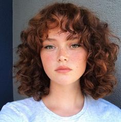 Round Face Hairstyles Curly Hair, Short Curly Hair With Wispy Bangs, Short Brown Curly Hair With Bangs, Short Curly Hair With Round Face, Short Curls Round Face, Plus Size Fringe Hair, Short Curly Haircut Round Face, Curly Hair Short With Bangs, Shag Hairstyles Short Curly