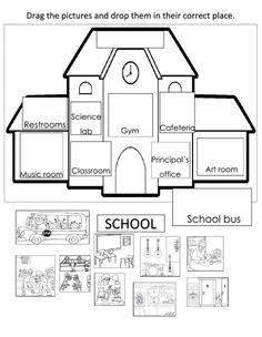 the school bus worksheet with pictures and words