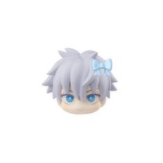 an anime figurine with blue eyes and a bow on it's head