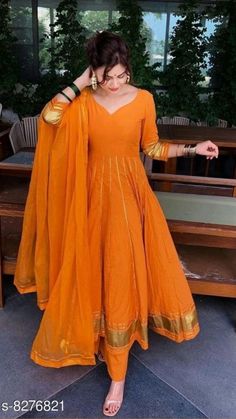 Orange Dress Design Pakistani, Orange Dress Outfit Wedding Indian, Orange Dresses For Wedding, Orange Anarkali Suits Designer, Anarkali With Salwar Punjabi, Orange Suit Designs Indian Style, Orange Suit Design, Orange Suits Punjabi, Orange Anarkali Suits