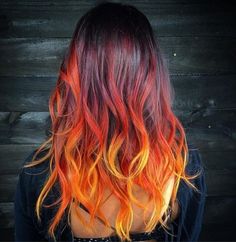 Sunset Hair, Red Ombre Hair, Gorgeous Hair Color, Spring Hair Color