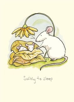 a drawing of a mouse and a baby in a manger with the words, safety to sleep