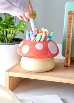 Mushroom Vibes, Mushroom Planter, Little Mushroom, Plants Succulents, Cute Bedroom Decor, Cute Room Ideas