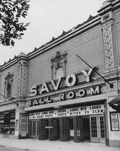 black and white photograph of the savoy ball room on broadway in new york city