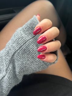 Purplish Red Nails, Cranberry Pink Nails, Pink Red Nail Color, Pale Red Nails, Raspberry Red Nails, Reddish Pink Nails, Pinky Red Nails, Cherry Pink Nails