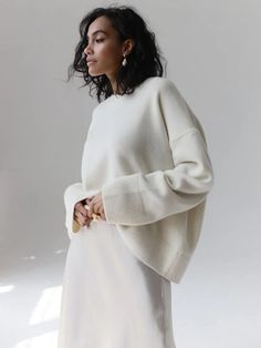 Cashmere boatneck sweater (buy 2 free shipping) White Relaxed Fit Cashmere Sweater, Oversized Turtleneck Sweater For Everyday, Chic Relaxed Fit Solid Sweater, Effortless Relaxed Fit Sweater For Everyday, Effortless Relaxed Fit Everyday Sweater, Chic Relaxed Fit Sweater, Chic Cropped Sweater With Crew Neck In Relaxed Fit, Oversized Soft Knit Cropped Sweater, Oversized White Cropped Sweater For Layering