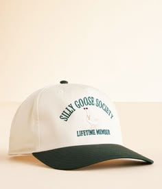 The Happiest Silly Goose Society Baseball Hat - Green/Cream , Women's Green Embroidered snapback hat One size fits most. 65% Polyester 35% Cotton. Apparel & Accessories > Clothing Accessories > Hats Womens Golf Hat, Women’s Baseball Hat, Bachelorette Party Trucker Hats, Beach Trucker Hat, Winter Golf Outfit Womens, Trendy Baseball Hats, Sorority Hats, Mens Conference, Golf Giveaways