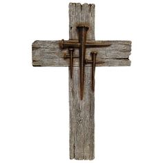 an old wooden cross on a white background