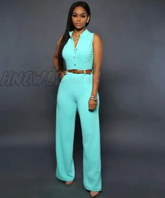 Brand Name: ECTICMaterial: CottonMaterial: PolyesterType: JumpsuitsLength: Full LengthItem Type: Jumpsuits & RompersModel Number: fomal jumpsuit nsuit028Fabric Type: BroadclothGender: WOMENStyle: CasualPattern Type: SolidFit Type: RegularAge: Ages 18-35 Years OldDecoration: Sashes Light Blue Jumpsuit, Belt Shirt, Shirt Jumpsuit, Jumpsuit Wide Leg, Formal Jumpsuit, Pant Women, Christian Louboutin Heels, Louboutin Heels, Women Office