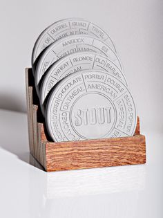 Concrete Beer Coaster Set | $25 Beer Promotion, Cocktail Trends, Lab Design, Pop Chart, Rustic Coasters, Beer Prints, Beer Coasters, Mens Gear, Tabletop Accessories