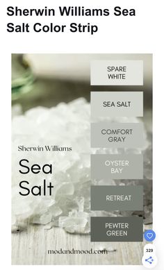 the color scheme for sherylin williams's sea salt color strip is shown