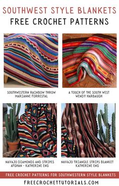 the southwest style blankets are free crochet patterns