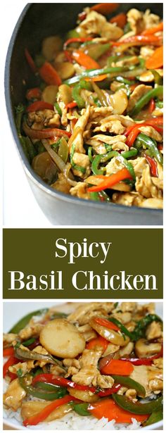 this spicy basil chicken is an easy and delicious dinner that's ready in under 30 minutes