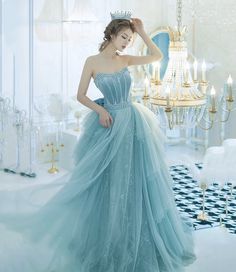 Long Princess Dress, Prom Dress With Ruffles, Princess Evening Dress, Ball Gown Prom Dress, Cheap Prom Dresses Long, Princess Prom Dresses, Tulle Ball Gown, Beautiful Prom Dresses, Gown Prom