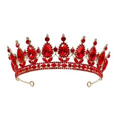 PRICES MAY VARY. Friendly Materials: Sparkling crystal rhinestones over high quality alloy to ensure that provides an extremely tough, durable, aesthetic. It's gonna be your favorite tiaras and handmade product. Size and Package: Our tiara crown are suitable for adult women and girls, Diameter about: 5 inches, Height about: 2.06 inches, Weight about: 0.256 lb. The package includes clear box and two clips to fix the crown on your head and brings you a long and comfortable wearing experience. Stylish: Its classic design, unique wearing design and sparkling rhinestones always make you feel like a princess or queen when you wear this royal crown on any improtant occasion. Like a natural diamond crown is a splendid choice you are sure to adore. Applicable Occasions: The crowns has various color Crowns Royal, Prom Gifts, Princess Crowns, Wedding Tiaras, Red Princess, Prom Gift, Royal Crowns