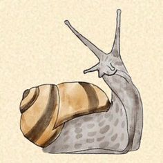 a drawing of a snail with its head in the air