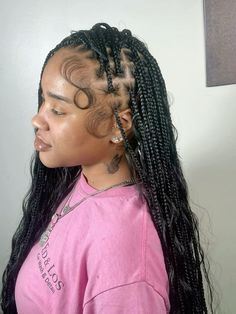 Braid Back To School Hairstyles, Knotless In A Ponytail, Black Hairstyles Back To School, Back To School Styles Braids, Back Too School Hairstyles Braids, Hair Styles Knotless Braids, Knotless Parting Chart, Hairstyles For Back To School Black, Hairstyles For Back To School Braids