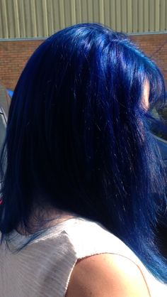 Dark Vibrant Blue Hair, Bright Dark Blue Hair, Vibrant Blue Hair Color, Blueberry Blue Hair, Electric Blue Hair Color, All Blue Hair, Electric Blue Hair Aesthetic, Blue Hair Black Tips