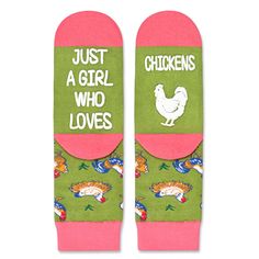 CHICKEN SOCKS FOR GIRLS: Our green farm animal socks are knitted with freely moving hens and roosters, along with a funny saying "JUST A GIRL WHO LOVES CHICKENS". SIZE & PACKAGE: Our big kid socks fit 10-12 year old girls. Each exclusive gift box contains one pair of cute socks for kids. EXQUISITE SOFTNESS: Made with a super soft cotton blend, ensuring a comfy stretch for most calf sizes. CHICKEN GIFTS FOR KIDS: These chicken socks make a perfect gift for chicken owners or lovers, such as your d Elf Socks, Monkey Food, Chicken Owner, Chicken Gifts, Christmas Wedding Gifts, Girl Elf, Unicorn Cat, Sock Animals, Cute Socks