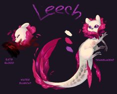 an animal with different colors on it's body and the words leech above it