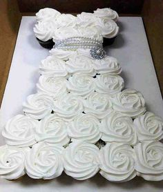 there is a cake made to look like a wedding dress