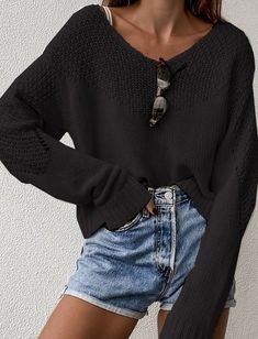 Woolen Tops, Pullover Mode, Woolen Sweaters, Loose Sweater, Cute Sweaters, Fall Sweaters, Winter Sweaters, Cropped Sweater