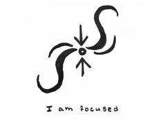 i am focused written in black ink on white paper with an arrow pointing to the right