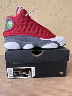 Pre-owned in brand new condition with box condition Nike Air Jordan 13 Retro GS Red Flint 2021 884129-600 Youth Size 5y NBA Jordan Shoes Retro Red, Red Retro Jordans, Retro Low-top Red Basketball Shoes, Red Mid-top Basketball Shoes, Air Jordans 13 Retro Red, Air Jordan 13 Retro, Jordan 13 Retro, Boxing Conditioning, Jordan 13