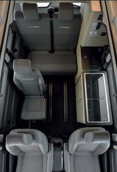 an overhead view of the inside of a vehicle